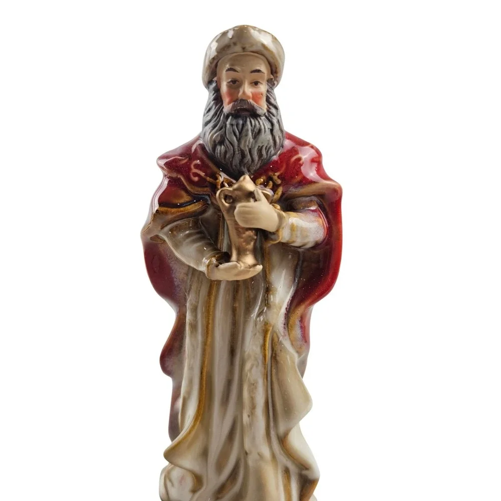 Vintage Nativity‎ Set, 10 Piece Ceramic, Religious Christmas Holiday Decor